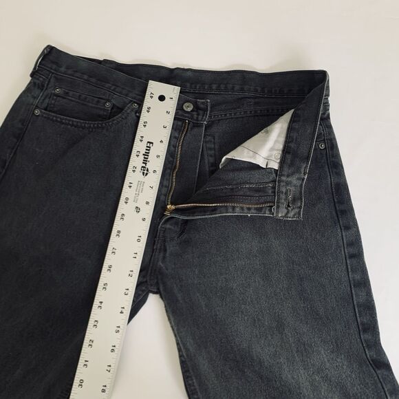 Levis 505 Jean Men 38x34 Black Denim Straight Leg Regular Fit 100% Cotton Street - Picture 5 of 7